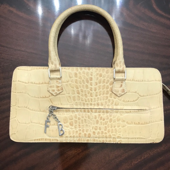 Francesco Biasia Handbags - Francesco Biasia Croc Embossed Leather Satchel